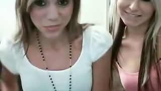Naughty Teens Shows Their Pink Pussies In A Webcam Video