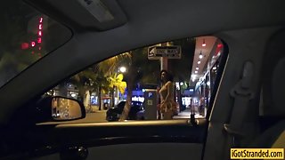 Big tits ebony Julie hooked up and fucked in public at night