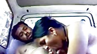 Indian couple in car