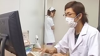 Double Blowjob For This Asian Nurse