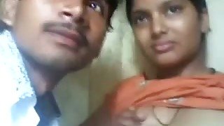My Indian GF lets me play with her tits and shows her pussy for the cam