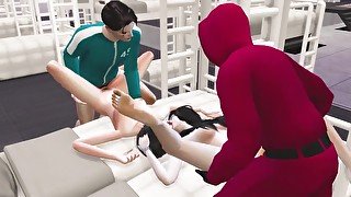 Korean Foursome Orgy - Squid Game Themed Sex Scene - 3d Hentai Part 2