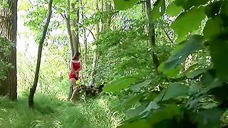Sweet submissive ass fucked in the woods by a big dick