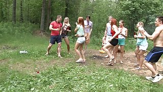 Dominika & Eva Berder & Jenny & Penny & Rita-Moor & Sabrina in real college fucking filmed in the outdoors