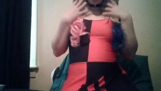 Harley Quinn Cosplay Masturbation With Loud Moaning