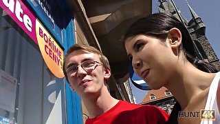 HUNT4K. Nerdy cuckold watches girlfriend fornicateed by...