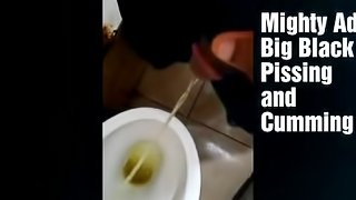 Big Black Dick Pissing and Cumming (masturbation)