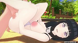Hinata And Her Big Tits Are Jumping On A Cock