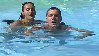 Viktoria in sex tape video with a couple having oral sex