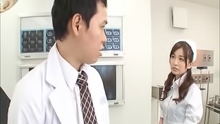 Fabolous and steamy Asian nurse gets her muff tapped in this gang bang scene