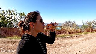 Pee drinking in public park from Argentine ,more 1 liter pee in bottle 4k 60 fr-april bigass-