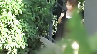 Slender stunning Japanese bimbo loses her underwear during sharking attack