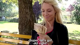 French girl makes some extra cash by giving up that tight pussy