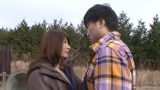 A mature Japanese girl gets fucked in a public park