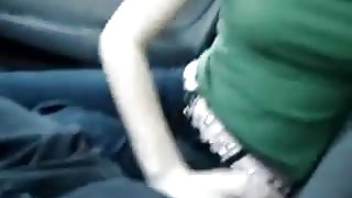 Bitch gf gives me a bj in the car and I cum in her mouth