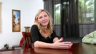 Blonde chick with tattoos gets fucked from behind.
