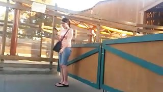 Voyeur Smoking at theme park