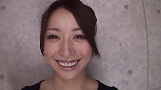 Kinky Asian girl Mau Morikawa gives a footjob and makes him cum