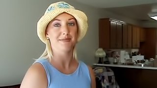 Horny blond bitch enjoys toy fucking her twat in reality story