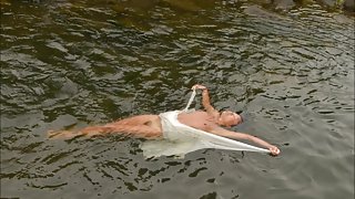 Floating down a stream in tahiti french polynesia 2015.