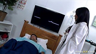 Hot & Horny Asian slut Nurse Asa Akira fucks a patient's big dick
