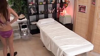 Japanese cunt plugged hard in super sexy massage spy video