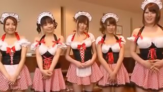 Five Japanese Sex Bunnies Offer Themselves To A Lucky Bastard!