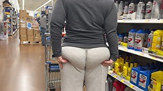 Giant Booty Milf Goes Walmart Shopping With A Deep Fucking Wedgie