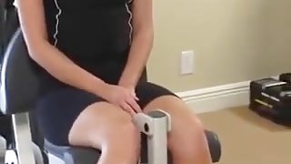 Lesbian foot worship in the gym