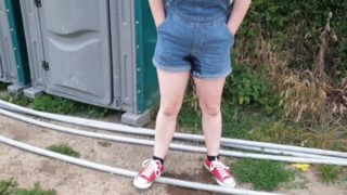 Peed my overalls outdoors when our female freind was with us! she made me laugh pulling funny faces