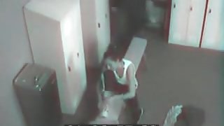 immature Pair Caught By Security Camera Fucking In Locker Room