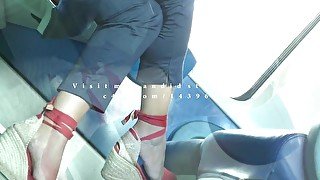 Candid woman feet, wedgies, sandals, foot fetish