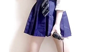 【素人】立ち電マおなガニ股アクメ♡【amateur】Hitachi orgasm School girl【Japanese】