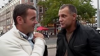 Guy's visit the red light district and fuck a prostitute