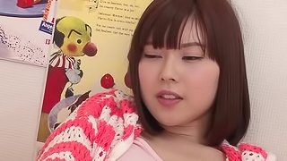 Charming Asian girl decides to think about cocks and masturbate hard