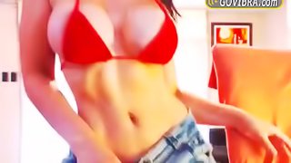 Hot Brunette Puts Dildo Deep Inside Her Ass
