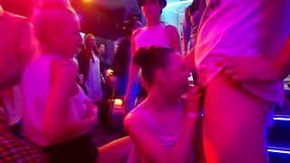 Cocksucking party girls love stripper dick inside them
