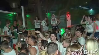 Great dance party action with ladies that flash their tits