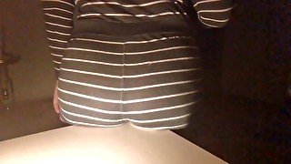 chubby girl humping the table's corner - hairy pussy has a little orgasm