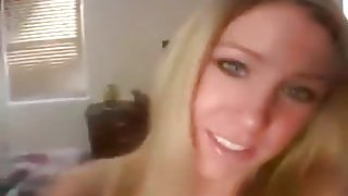 Blonde usa girl came on her panties and has to get ready for work