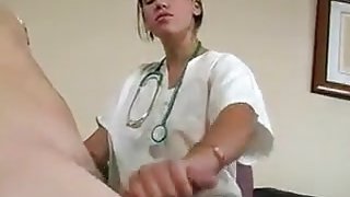 Nurse examining the patient's penis