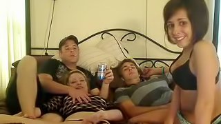 Teen Foursome In A Homemade Video