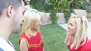 Active blonde cheerleader licking massive balls before riding big cock hardcore