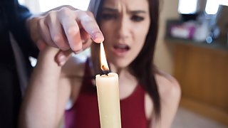 Hot candlewax fetish with teen Jenna Reid
