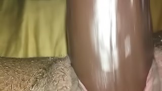 Ebony teen squirting on dildo