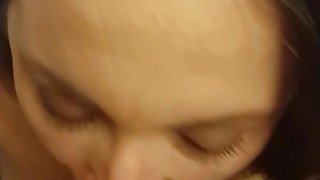 POV upclose blowjob with cum in mouth