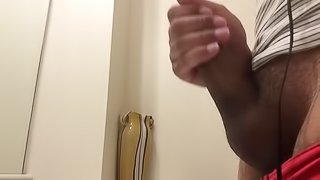 SLOWLY STROKING HARD THICK COCK