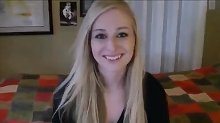 Delightful blonde teen lured into having sex on camera