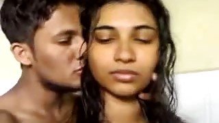 My neat Indian girlfriend with huge tits is good at giving blowjobs