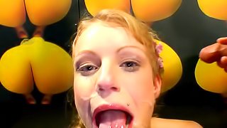 Viktoria is swallowing a truly amazing load